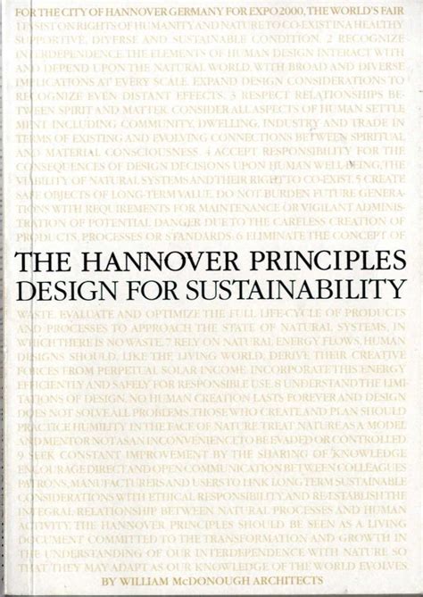 The Hannover Principles: Design for Sustainability
