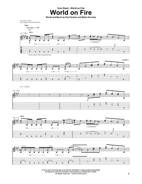 Slash for guitar tab: [eight arrangements in guitar tablature & standard notation, including chord symbols, melody line & lyrics]