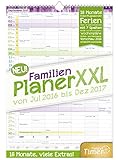 FamilienPlaner XXL 2016/2017 Wand-Kalender, Chäff-Timer, 7 Spalten, 34 x 48,5cm, 18 Monate Jul 2016 livre