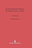 Instrumental Music Printed Before 1600 livre