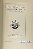 APROPOS OF LADY CHATTERLEY'S LOVER livre