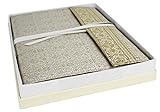 Handgefertigtes Fotoalbum aus Sariseide weiß/gold, klassische Seiten (26cm x 33cm) livre