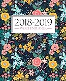 Wochenplaner 2018-2019: 19 x 23 cm : Regenbogenfarbenes Blumenmuster aus Wasserfarben (Wochenkalende livre