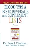 Blood Type A Food, Beverage and Supplement Lists (Eat Right 4 Your Type) (English Edition) livre