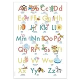ABC Poster 70,7x100 cm | Alphabet spielerisch mit Tieren lernen | Das ABC-Lernposter mit Groß- und livre