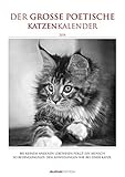 Der große poetische Katzenkalender 2018 - Literarischer Bildkalender A3 - mit Zitaten - schwarz/wei livre