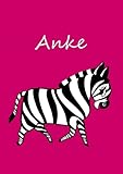 personalisiertes Malbuch / Notizbuch / Tagebuch - Anke: Zebra - A4 - blanko livre