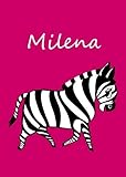 Milena: personalisiertes Malbuch / Notizbuch / Tagebuch - Zebra - A4 - blanko livre