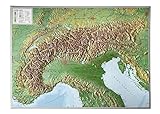 Alpen 1:1.2MIO ohne Rahmen: Reliefkarte vom Alpenbogen (Tiefgezogenes Kunststoffrelief) livre