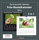 Foto-Bastelkalender 2 in 1 schwarz/weiss datiert 21 x 22 cm, Bastelkalender 2014 livre