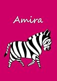Amira: personalisiertes Malbuch / Notizbuch / Tagebuch - Zebra - A4 - blanko livre