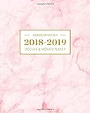 2018-2019 Akademischer Wochen- und Monatsplaner: Marble Pink Terminkalender Organizer, Studienplaner livre