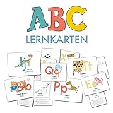 ABC-Lernkarten der Tiere, Bildkarten, Wortkarten, Flash Cards mit Groß- und Kleinbuchstaben | Lesen livre