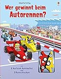 Wer gewinnt beim Autorennen?: Fahrspurenbuch livre