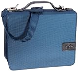 SchönfelderSkin in Farbe blau mit Buchstütze: Buchhüllen-Tasche mit Buchstütze und Tragegurt in livre