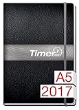Chäff-Timer Premium 2017 A5 graues Gummiband + Einstecktasche, Kalender & Terminplaner für 12 Mona livre