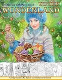 Winter Wonderland. Christmas coloring book for adults: Grayscale & Line art Coloring book livre