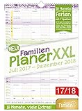 FamilienPlaner XXL 2017/2018 34x48cm, 7 Spalten, Wandkalender 18 Monate Juli 2017-Dezember 2018 - Wa livre