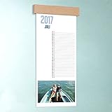 Küchen-Kalender mit Foto selber gestalten, Jahresweiser, Wandkalender 148x360 mit edler Holzblende, livre