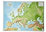 Europa Gross 1:8.000.000 ohne Rahmen: Reliefkarte Europa (Tiefgezogenes Kunststoffrelief) livre
