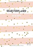 Semesterplaner 2018/2019 Din A5 Student: Studienplaner 1 Woche auf 2 Seiten, modische rosa Streifen livre