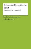 Johann Wolfgang Goethe 'Faust', Der Tragödie Erster Teil. Erläuterungen und Dokumente livre