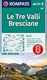 KOMPASS Wanderkarte Le Tre Valli Bresciane: 4in1 Wanderkarte 1:50000 mit Aktiv Guide und Detailkarte livre