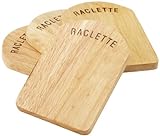 Kela 77937 Raclette-Pfannenuntersetzer-Set, 4 Stück, 14 x 9,5 cm, Holz, Baar livre