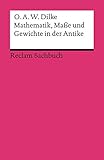 Mathematik, Maße und Gewichte in der Antike (Reclams Universal-Bibliothek) livre