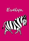 Evelyn: personalisiertes Malbuch / Notizbuch / Tagebuch - Zebra - A4 - blanko livre