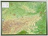 Österreich 1:800.000 mit Rahmen: Reliefkarte Österreich mit grünfarbenen Holzrahmen livre