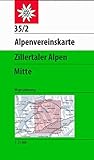 Zillertaler Alpen - Mitte: Topographische Karte 1:25.000 (Alpenvereinskarten) livre