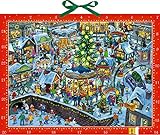 Wand-Adventskalender - Wimmeliger Weihnachtsmarkt livre