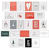 25 handgemachte Weihnachtskarten Teil 1: Hochwertiges Weihnachtskarten Postkarten Set mit Detailverl livre