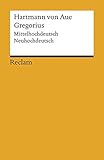 Gregorius: Mittelhochdeutsch/Neuhochdeutsch (Reclams Universal-Bibliothek) livre