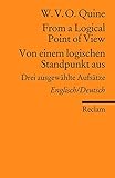 From a Logical Point of View / Von einem logischen Standpunkt aus: Drei ausgewählte Aufsätze. Engl livre