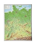 Deutschland klein 1:2.4MIO: Reliefkarte von Deutschland klein Din A3 (Tiefgezogenes Kunststoffrelief livre