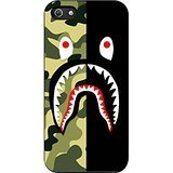 Bape Shark grün Camo und schwarz iPhone 5/5S Schutzhülle (schwarz Gummi) livre