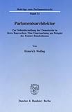 Parlamentsarchitektur.: Zur Selbstdarstellung der Demokratie in ihren Bauwerken. Eine Untersuchung a livre