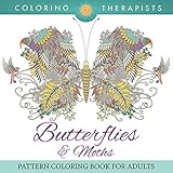 Butterflies & Moths Pattern Coloring Book For Adults livre