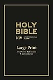 NIV Large Print Single Column Deluxe Reference Bible: Leather livre
